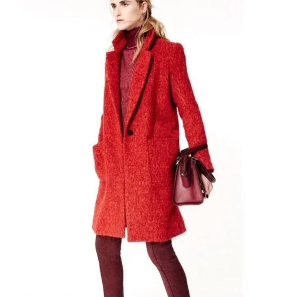 Zac Posen Red Wool Coat | Size 8 | Like New